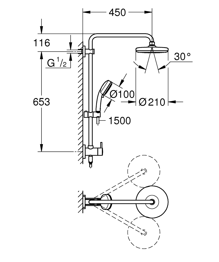 Фото Душевая стойка GROHE  Retro-fit system 26190001
