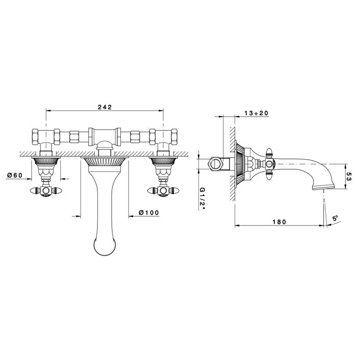 Фото Смеситель для раковины Nicolazzi Impero 1277GO36 золото