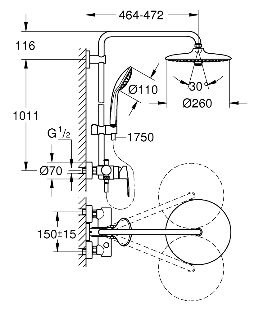 Фото Душевая стойка GROHE  Euphoria System 27473001