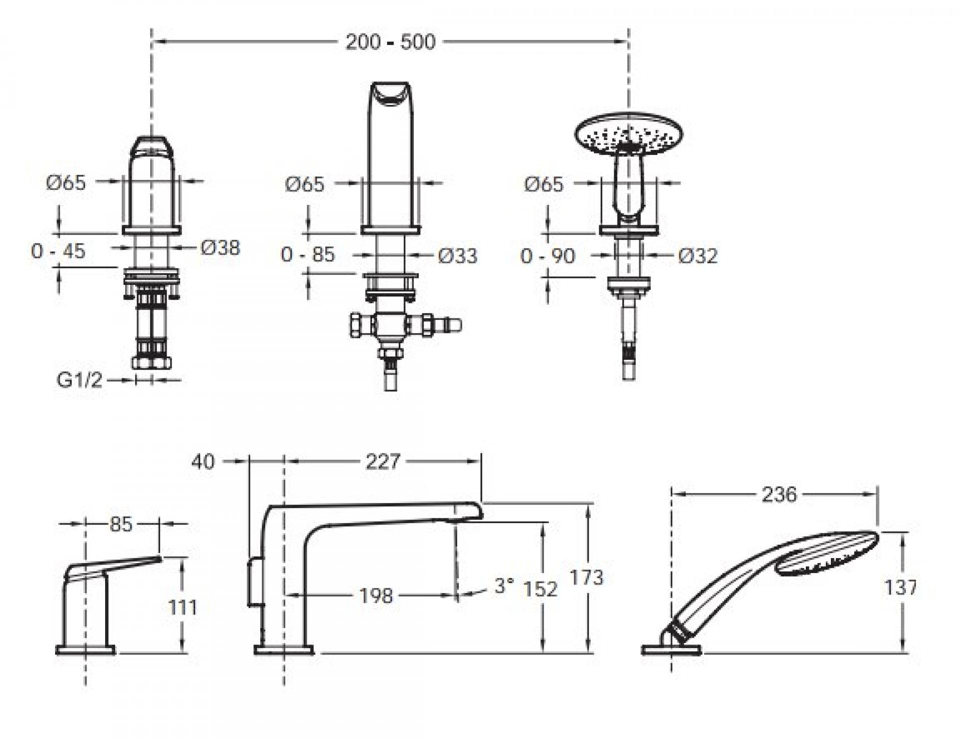 Фото Смеситель для ванны Jacob Delafon Avid E97360-CP