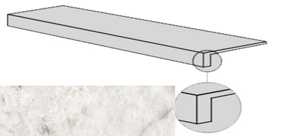 Фото Фронтальная ступень SENSI GEMS GRAD.TOP ICEBERG LUX+ (PF60006416) 32x120x4.5x2 от ABK Ceramiche
