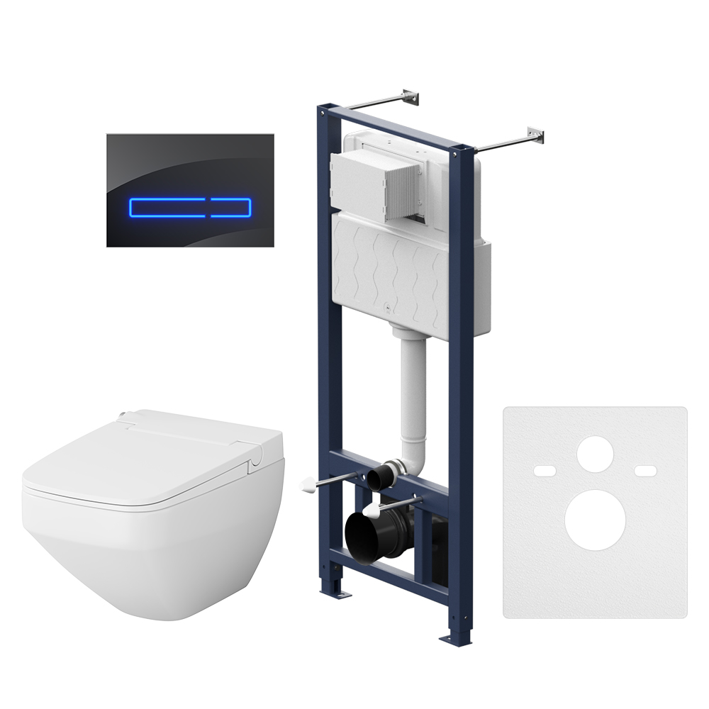 Фото Комплект инсталляция с унитазом и клавишей AM.PM Inspire 2.0 IS450A38.CCC50A белый, черный