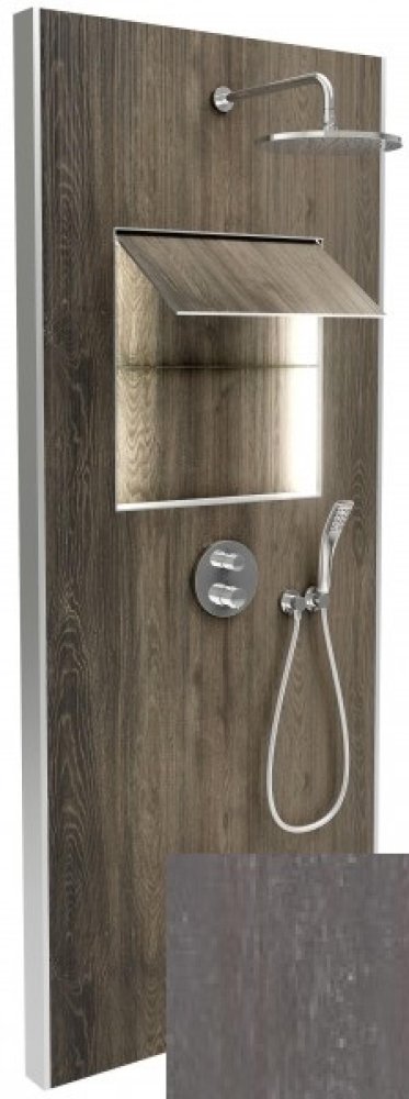 Фото Душевая система Jacob Delafon Ecrin E803031-D39 с термостатом и подсветкой графит, хром