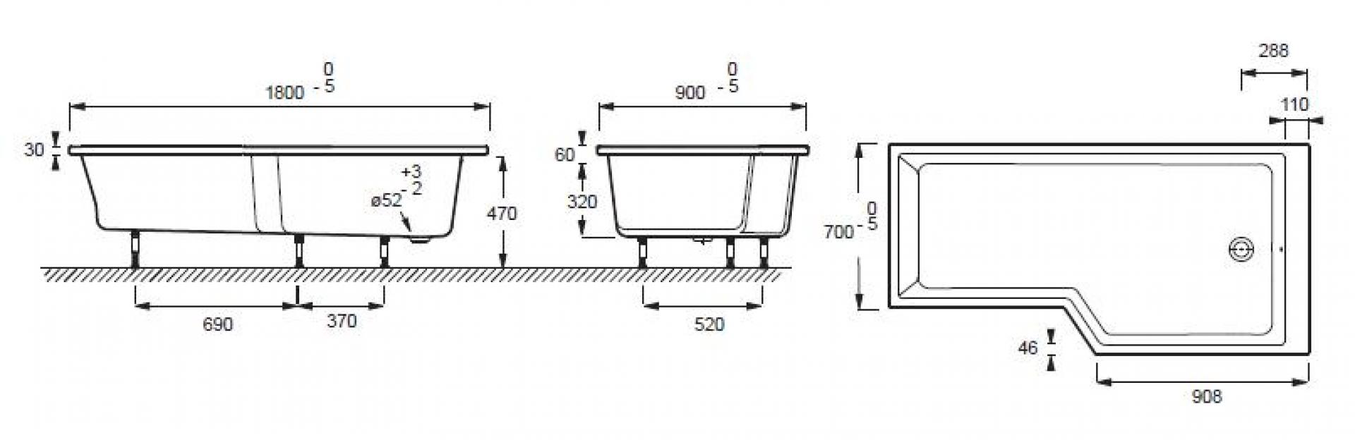 Фото Акриловая ванна Jacob Delafon Bain Douche NEO 180x90 E6D004R-00
