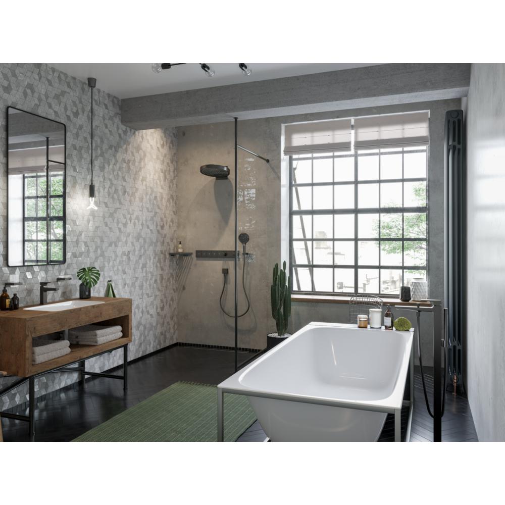 Фото Смеситель для душа с термостатом hansgrohe RainSelect 15382340 скрытого монтажа, для 4 потребителей шлифованный черный хром