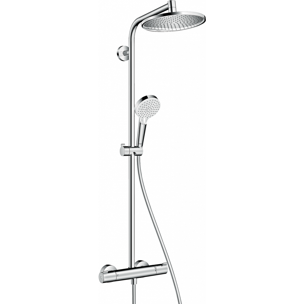 Фото Душевая стойка hansgrohe Crometta S 240 1jet Showerpipe EcoSmart 27268000 с термостатом