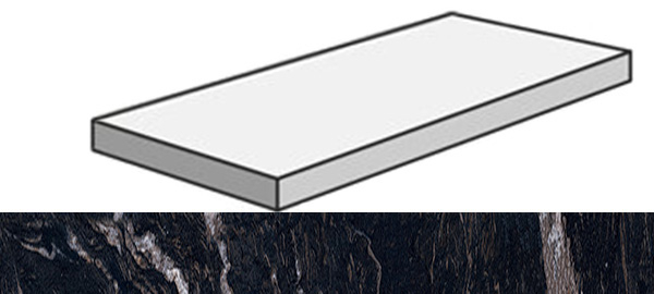 Фото Угловая ступень SENSI GEMS ANG.TOP SX TITAN.BLACK RET левая (PF60005671) 32x120x4.5x2 от ABK Ceramiche