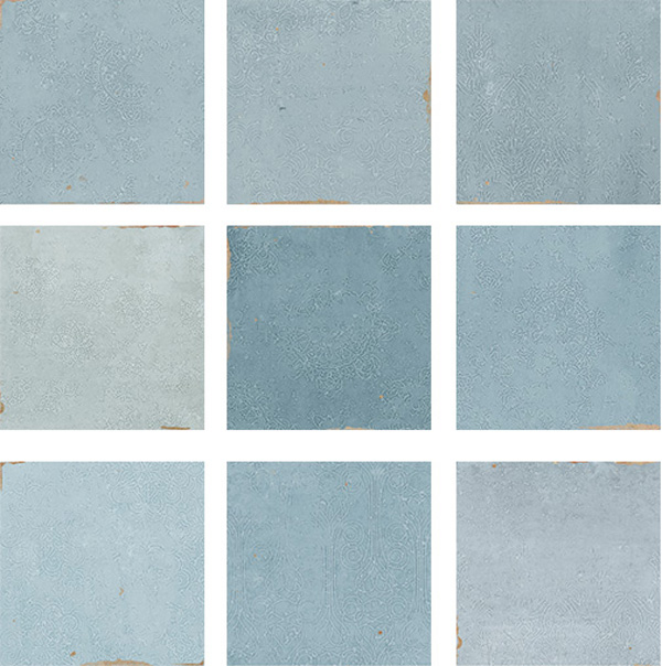 Фото Настенная плитка MESTIZAJE ZELLIGE DECOR AQUA (111363) 12.5x12.5 от WOW