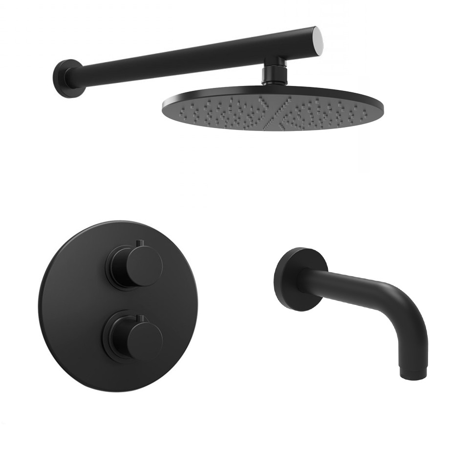 Фото Душевой комплект Paini Cox 78PZSET26911THBATHHEAD черный матовый