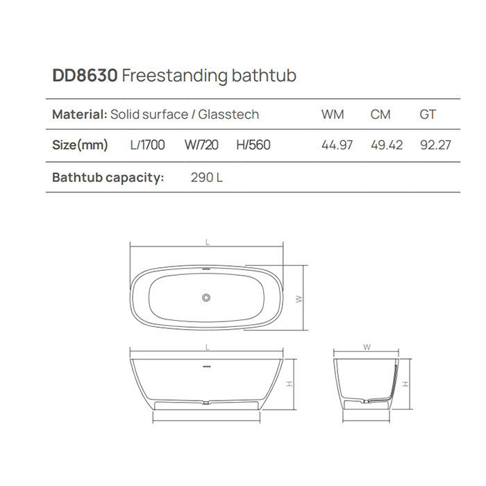 Фото Отдельностоящая ванна Dea Design Soul 170x72x56 DD8630 1700 R6 classic green