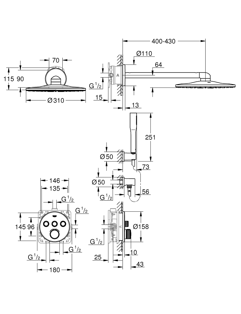 Фото Душевой комплект Grohe Grohtherm SmartControl 34705000