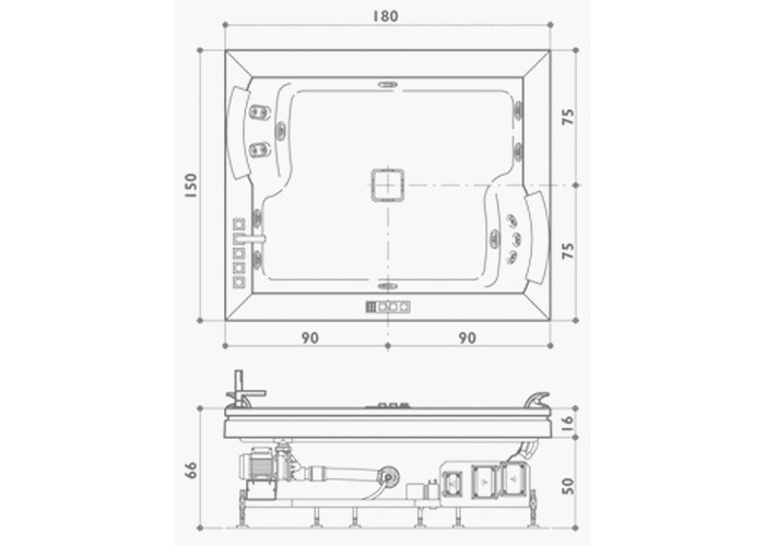 Фото Акриловая ванна Jacuzzi Aura PLUS 185x155 9443-731A