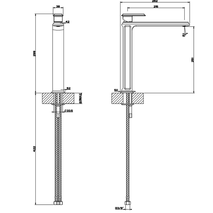 Фото Смеситель для раковины Gessi Eleganza 46004#087 золото
