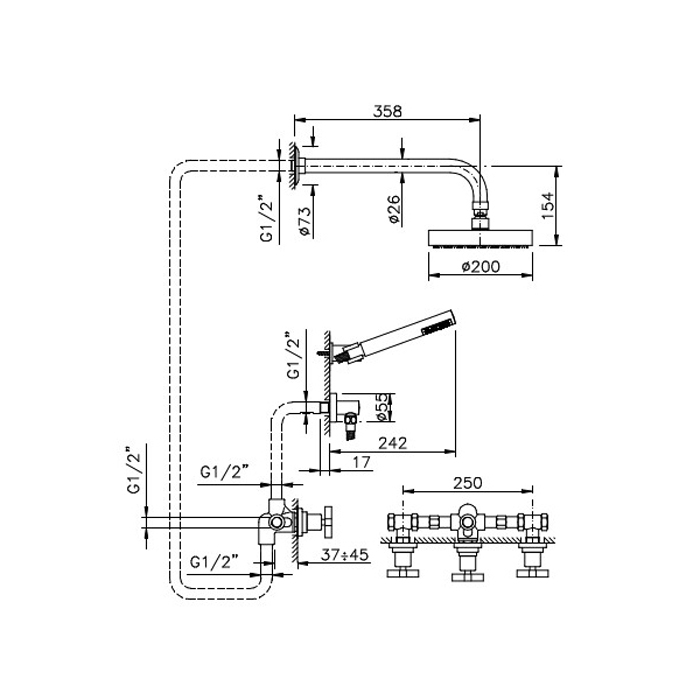 Фото Душевой комплект Nicolazzi Mac Kinley 05 2233CR29