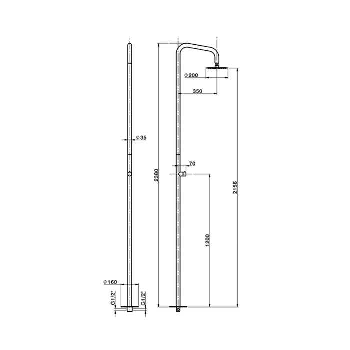 Фото Душевая стойка Cisal Shower XI005130D1 сталь