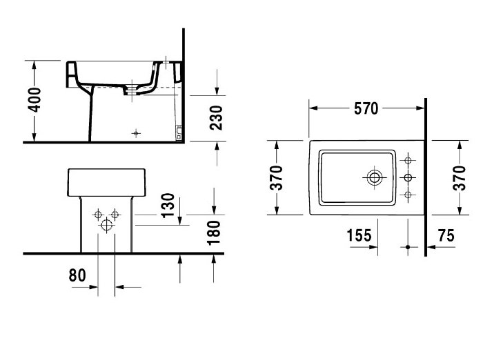 Фото Биде напольное Duravit Vero 22401000001-WG