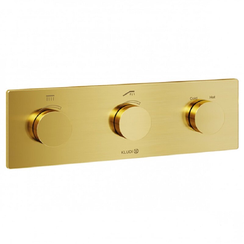 Фото Термостат для ванны для душа Kludi Pushtronic 38300N0-00 брашированное золото