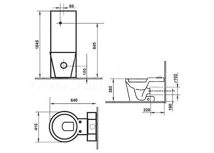 Фото Чаша напольного унитаза Duravit Starck 1 0233090064