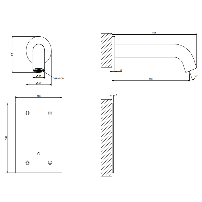 Фото Смеситель для раковины Gessi 316 54015#239 матовая сталь