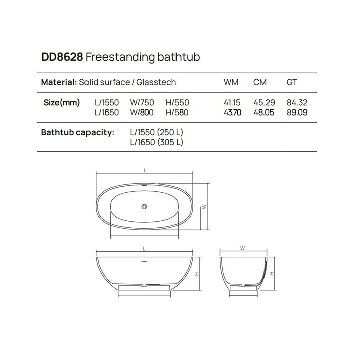 Фото Отдельностоящая ванна Dea Design Nature 165х80х58 DD8628 1650 R9 brown copper