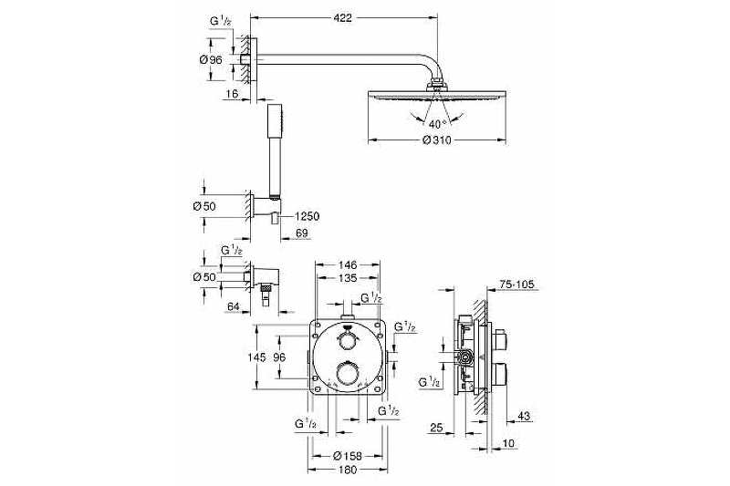 Фото Душевой комплект Grohe Grohtherm 34731000