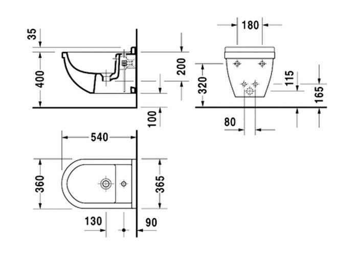 Фото Биде подвесное Duravit Starck 3 22801500001-WG