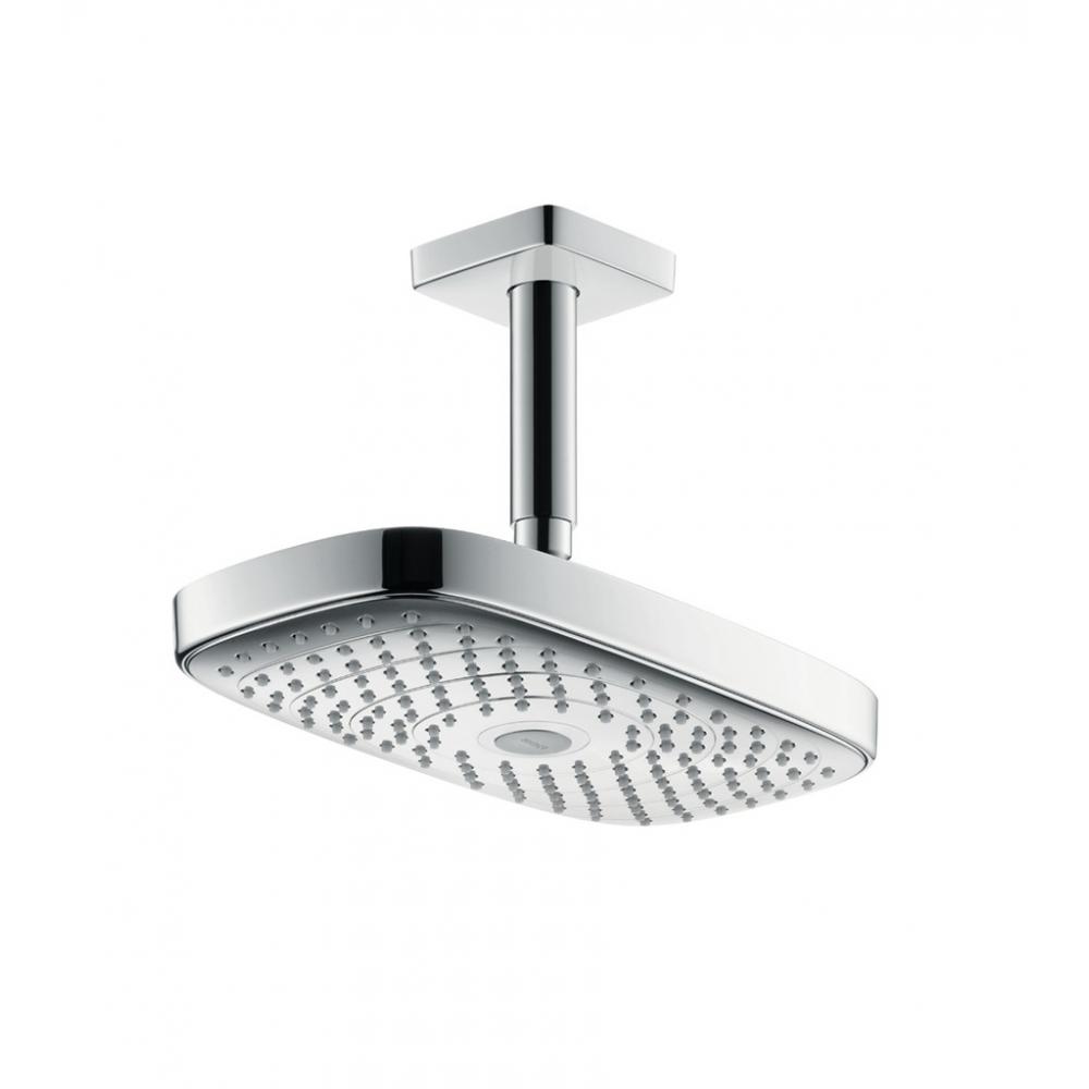 Фото Верхний душ hansgrohe Raindance Select E 300 2jet EcoSmart 26608400 9 л/мин с потолочным подсоединением белый/хром