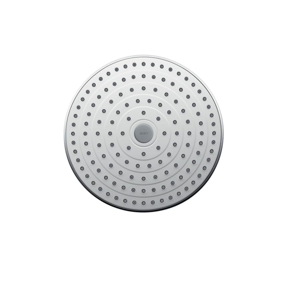 Фото Верхний душ hansgrohe Raindance Select ES 26470400 24х24 см, 2 режима струи, с держателем хром/белый