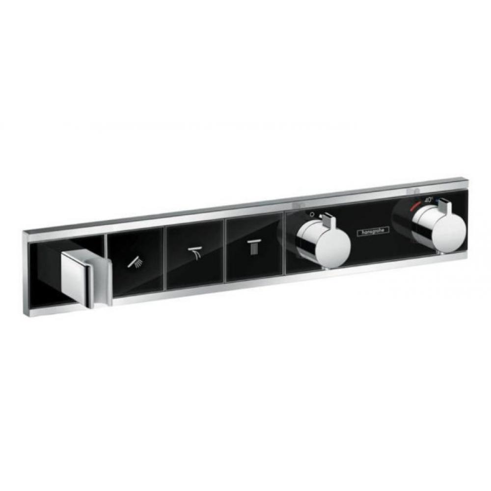 Фото Смеситель для душа с термостатом hansgrohe RainSelect 15356600 на 3 потребителя, черный/хром
