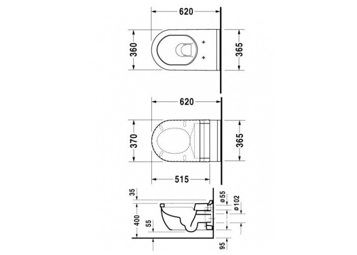 Фото Подвесной унитаз Duravit Starck 3 22260900001-WG