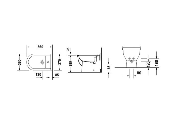 Фото Биде напольное Duravit Starck 3 22301000001-WG