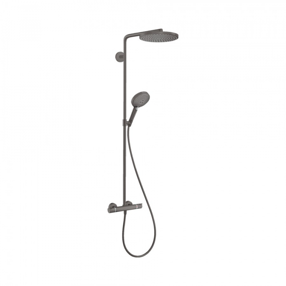 Фото Душевая стойка с термостатом hansgrohe Showerpipe 240 1jet PowderRain 27633340 черный хром