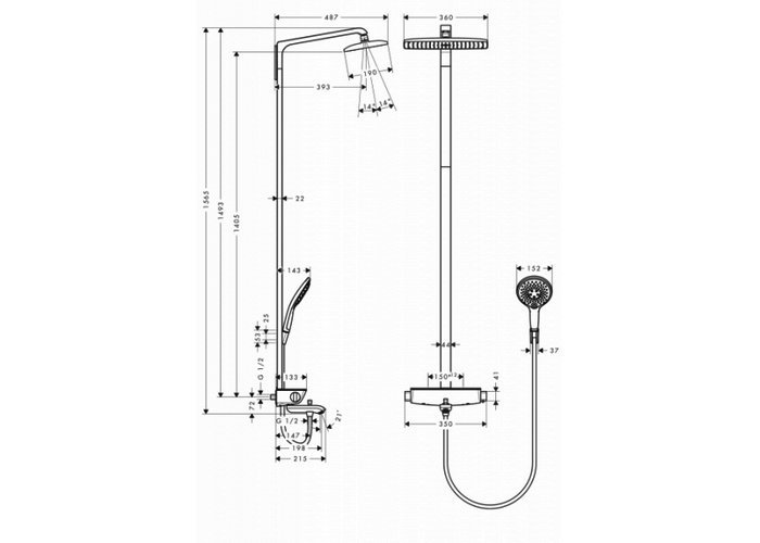 Фото Душевая стойка hansgrohe Raindance Select Showerpipe 27113000