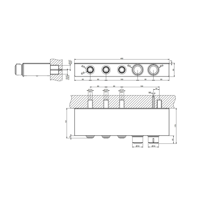 Фото Смеситель для душа Gessi Hi-Fi Eclectic 65254#299 черный матовый
