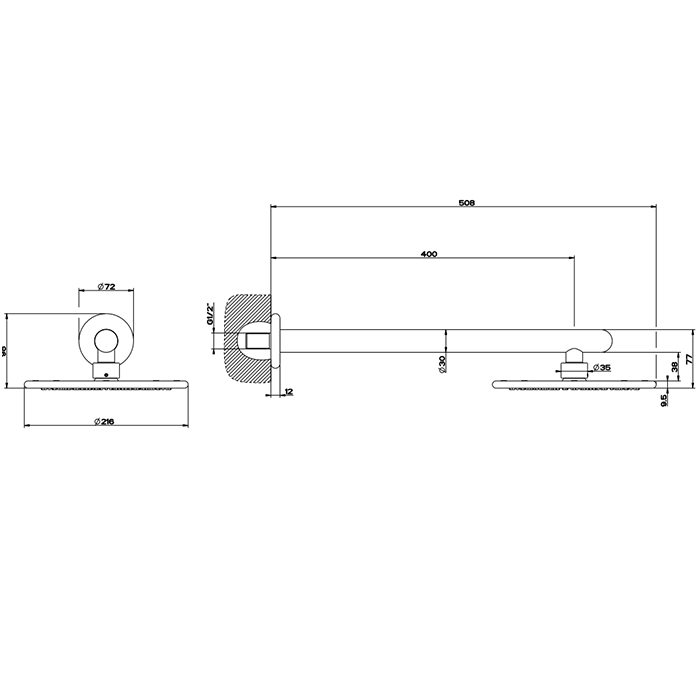 Фото Верхний душ Gessi Goccia 33755#279 белый матовый