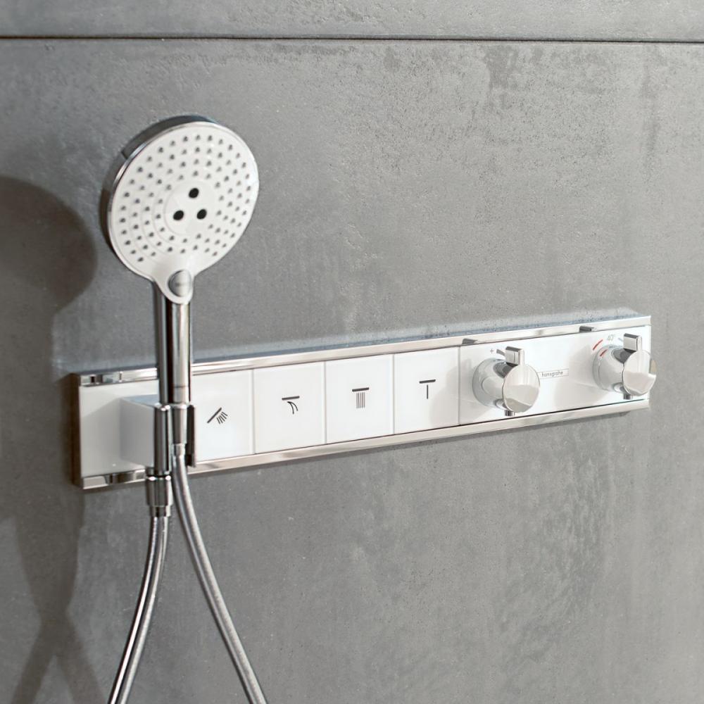 Фото Смеситель для душа с термостатом hansgrohe RainSelect 15357600 черный/хром