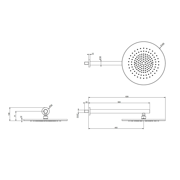 Фото Верхний душ Gessi 316 54148#299 черный матовый