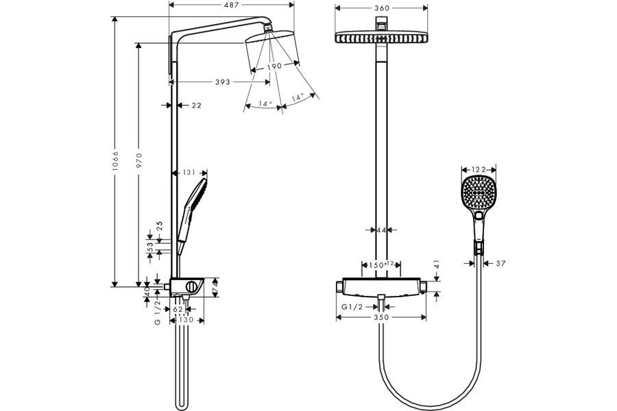 Фото Душевая стойка hansgrohe Raindance Select Showerpipe 27112000