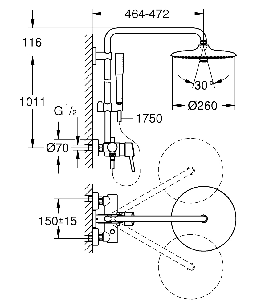 Фото Душевая стойка GROHE  Euphoria System 23061002