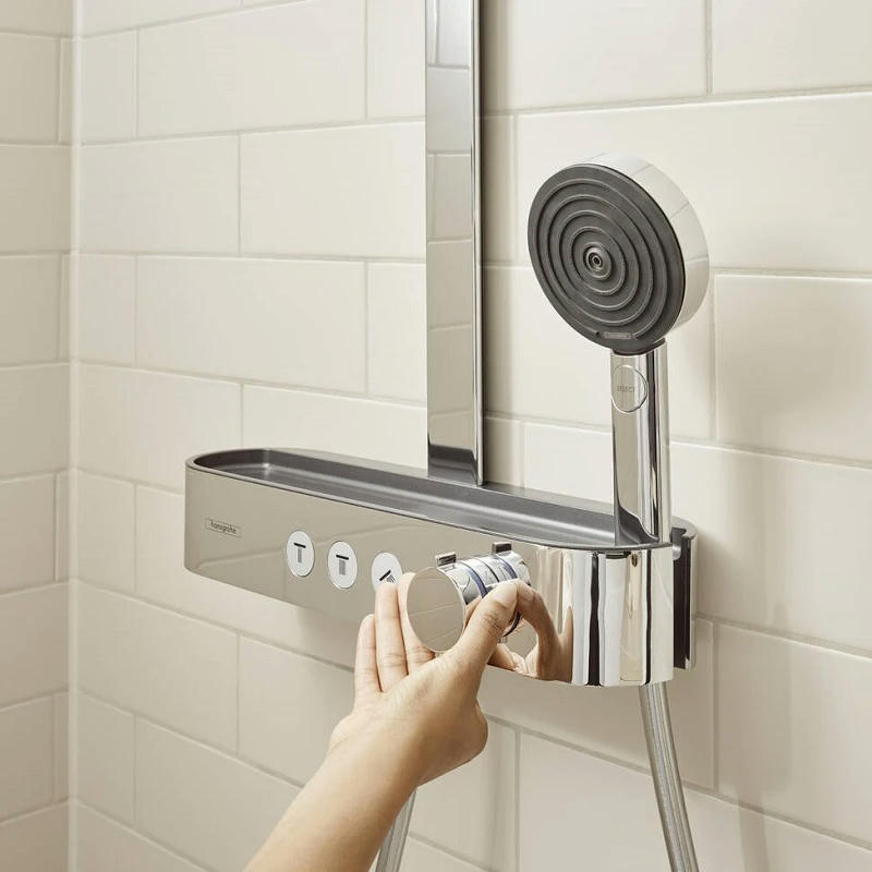 Фото Душевая стойка hansgrohe Pulsify S Showerpipe 24240000 ShowerTablet Select 400, хром