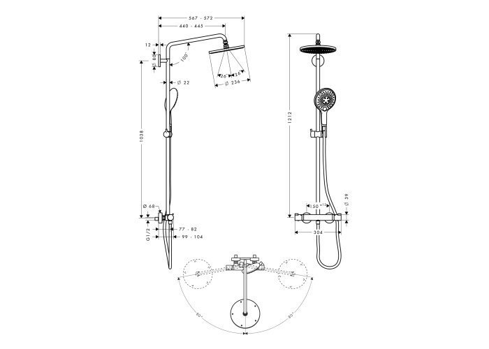 Фото Душевая стойка hansgrohe Raindance Select 27116000