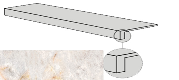 Фото Фронтальная ступень SENSI GEMS GRAD.TOP CRYSTAL LUX+ (PF60005696) 32x120x4.5x2 от ABK Ceramiche