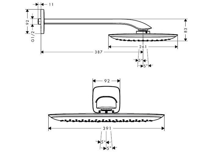 Фото Верхний душ hansgrohe PuraVida 27437400