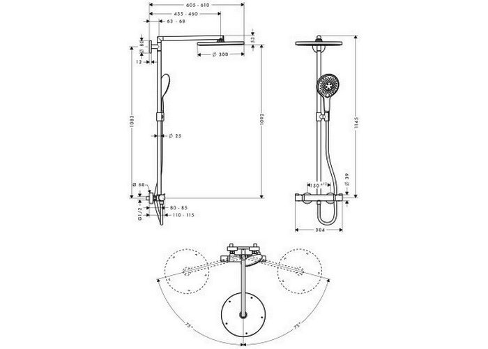 Фото Душевая стойка hansgrohe Raindance Select Showerpipe 300 27114000