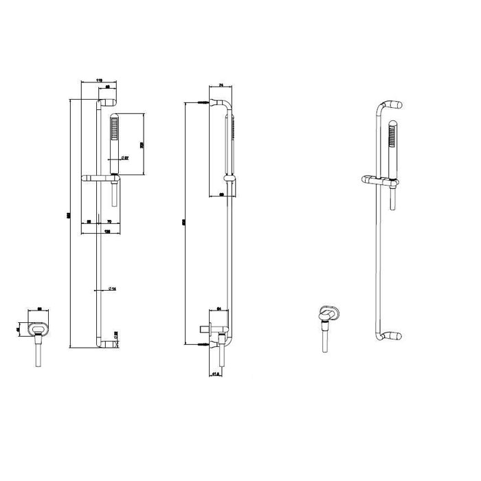 Фото Душевая штанга Gessi Goccia 33642#299 черный