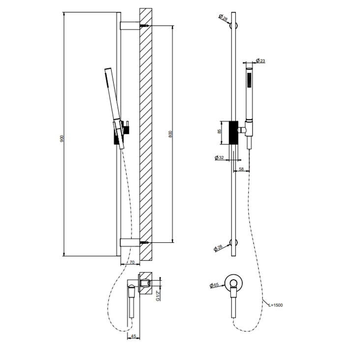 Фото Душевой гарнитур Gessi Anello 63482#149 никель