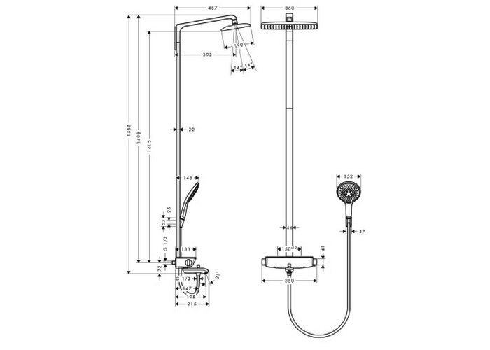 Фото Душевая стойка hansgrohe Raindance Select Showerpipe 27113400