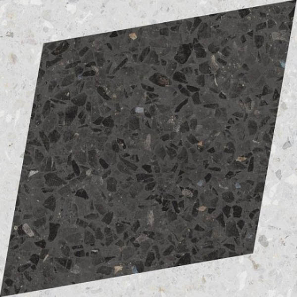 Фото Керамогранит DROPS NATURAL RHOMBUS DECOR GRAPHITE (108807) 18.5x18.5 от WOW