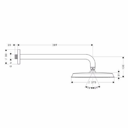 Фото Верхний душ hansgrohe Raindance Classic Air 27424000