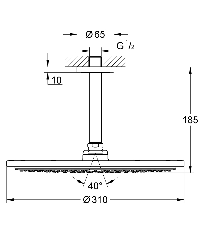 Фото Верхний душ GROHE  Rainshower Cosmopolitan 26067DC0